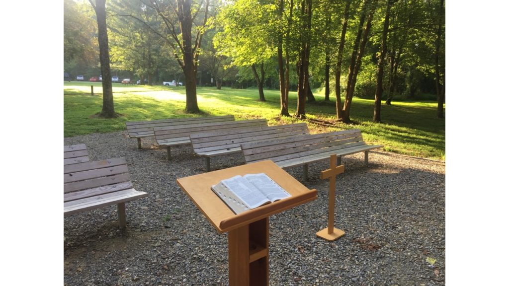 pulpit Bible and cross